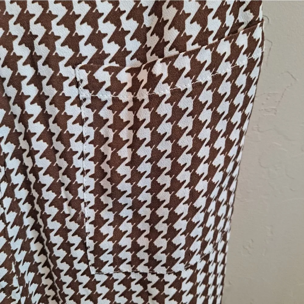 CHARLIE HOLIDAY LOLA HOUNDSTOOTH FLARE PANTS LINED SIZE XS/2